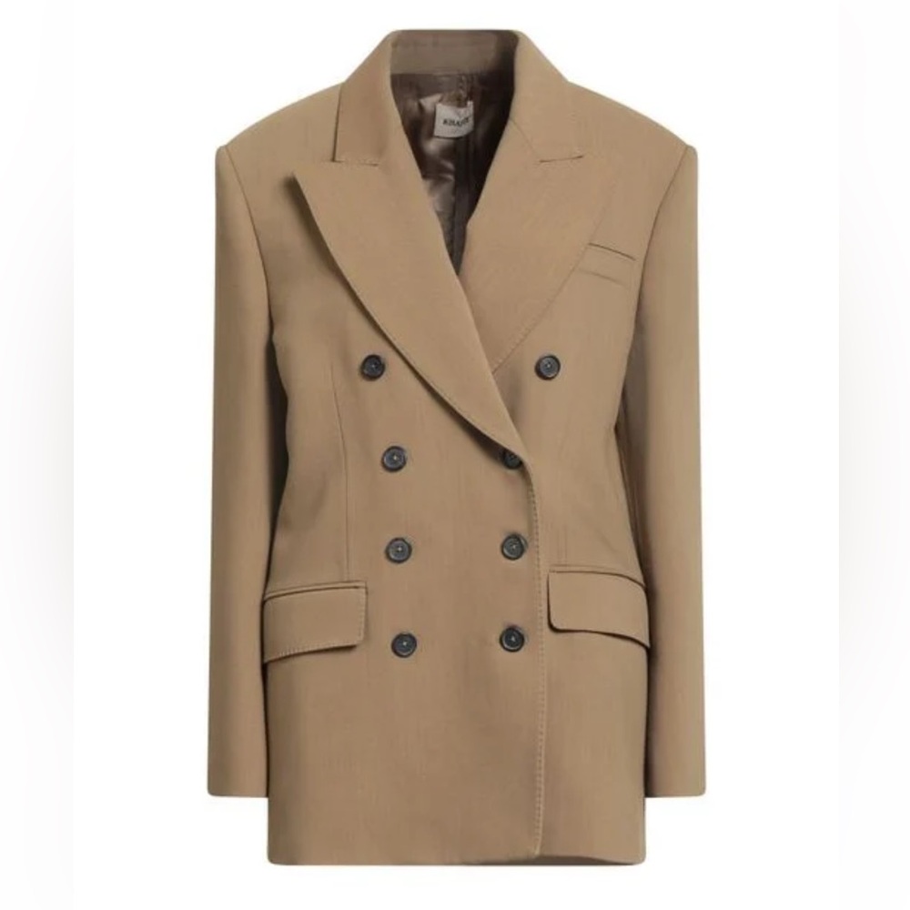 KHAITE Double-Breasted Camel oversized blazer
